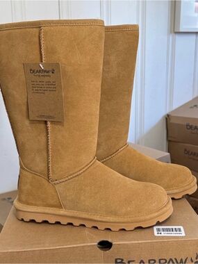BearPaw Tall Chestnut Suede-Look Pull-On Boots